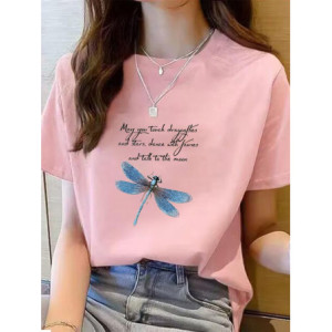 T-shirt libéllule avec citations et  grande libéllule bleue