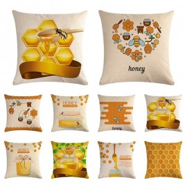 Housse de coussin carré avec motifs abeille