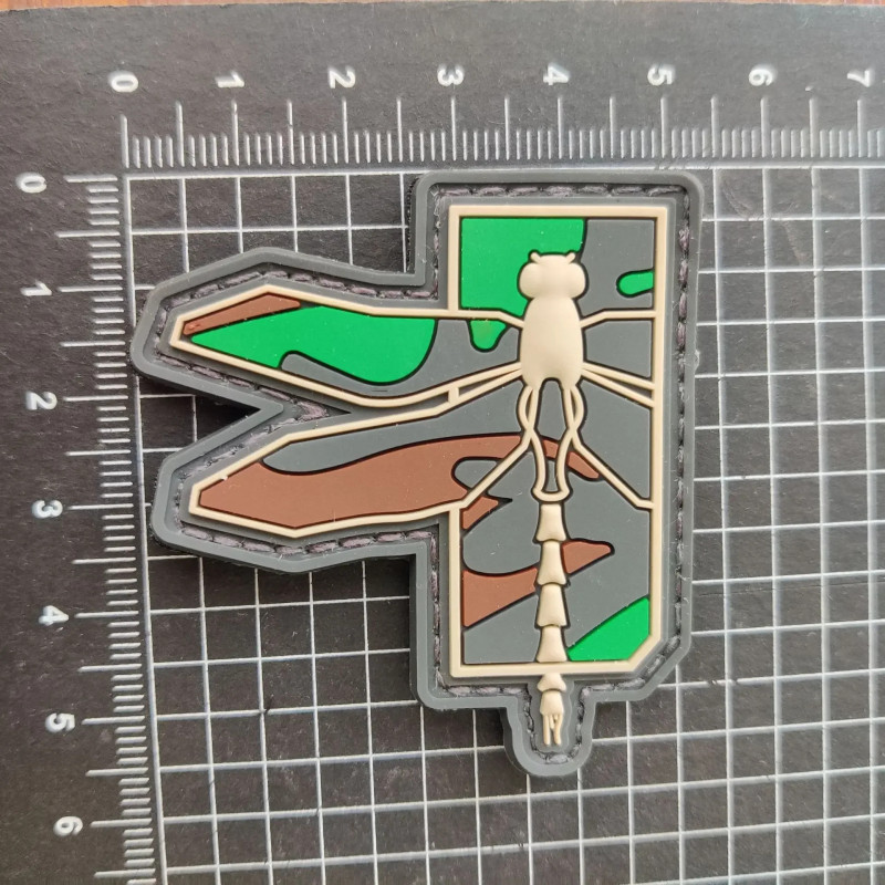 Patch libéllule en PVC - 8cm x 7cm  couleur Gris