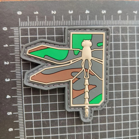 Patch libéllule en PVC - 8cm x 7cm  couleur Gris