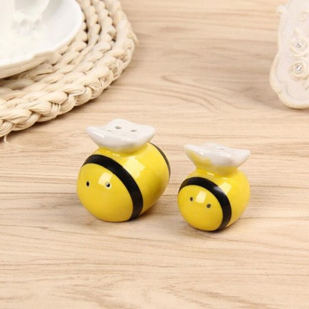Salière et Poivrière en céramique abeille