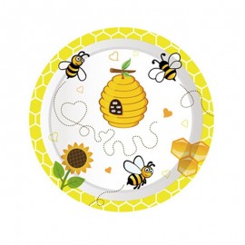 Süße Bienen Pappteller für Geburtstag & Party | 8 Stück