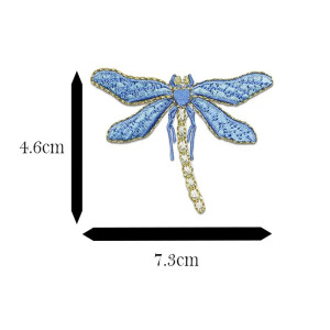 Dimensions Patch libéllule brodé - 7.3cm x 4.6 cm