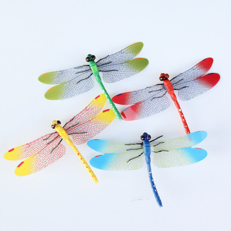 Bunte 3D-Libellen Wandsticker mit Magnet | Deko Aufkleber 14cm