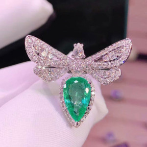 Avant Bague Libéllule en Argent Sterling 925 avec Strass étincelants