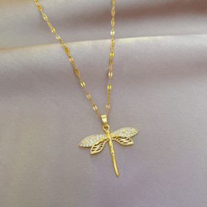 Vue détaillée Collier Libellule Éclat Doré