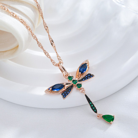 Vue détaillée Collier Pendentif Libellule Éclat des Jardins