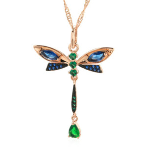 Vue générale Collier Pendentif Libellule Éclat des Jardins