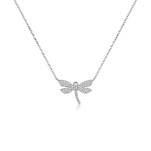 Collier Pendentif Libellule Éclat Serein Couleur Argent