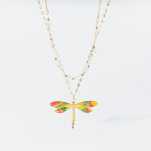 Vue détaillée Collier Pendentif Libellule Jardin Enchanté