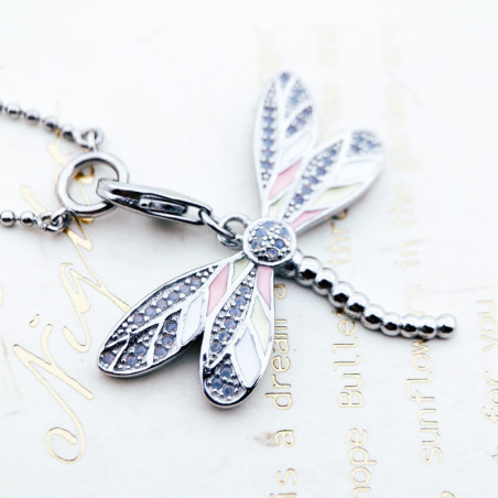 Collier Pendentif Libellule 'Lueur Matinale' en Argent Sterling 925