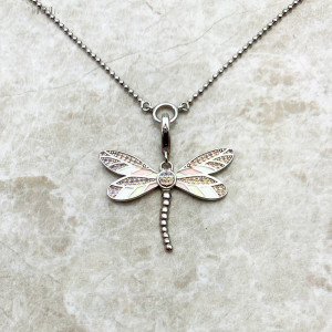 Collier Pendentif Libellule 'Lueur Matinale' en Argent Sterling 925