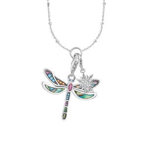 Collier Pendentif Libellule 'Danse du Crépuscule' en Argent Sterling 925