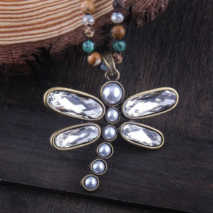 Collier Pendentif Libellule Boho Éclats Miroitants