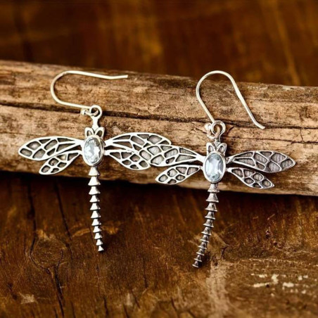 Vue générale Boucles d'Oreilles Libellule Éclat de Cristal