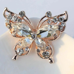Broche Papillon Valse Améthyste Couleur Blanc