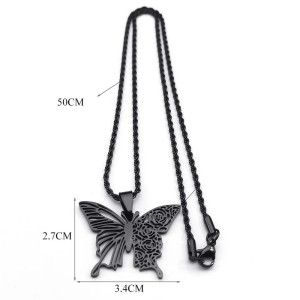 Dimensions du Collier Papillon Gothique 'Rosée Nocturne"