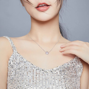Vue Portée Ensemble Collier Coccinelle et Boucles d'Oreilles Coccinelle en Argent Sterling 925