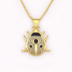 Vue générale Collier Pendentif Coccinelle Design Vintage