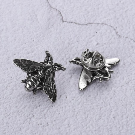 Broches Abeille Rétro en alliage métallique de couleur Argent