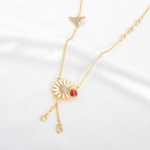 Collier Coccinelle "Félicité Florale"