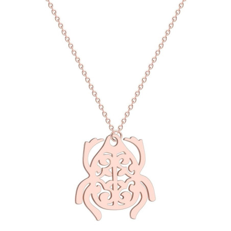Collier Pendentif Coccinelle "Élégance Naturelle" couleur Or rose