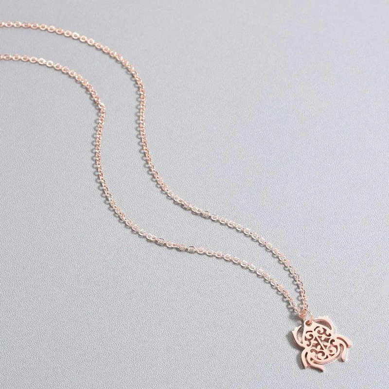 Vue générale Collier Pendentif Coccinelle "Élégance Naturelle Couleur Rose or