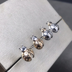 Boucles d'Oreilles Coccinelle Design en Argent Sterling 925 - 3 couleurs au choix !
