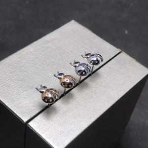 Boucles d'Oreilles Coccinelle Design en Argent Sterling 925