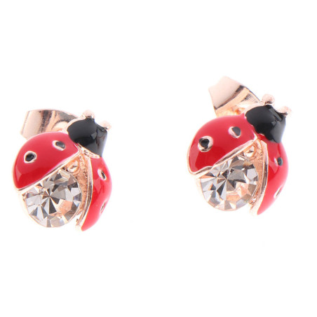 Avant Petites Boucles d'Oreilles Coccinelle modèle 1