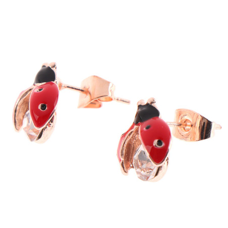 Vue détaillée Petites Boucles d'Oreilles Coccinelle modèle 1
