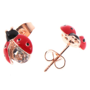 Vue générale Petites Boucles d'Oreilles Coccinelle modèle 1