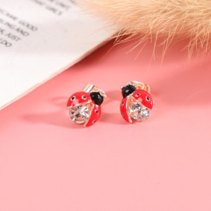 Petites Boucles d'Oreilles Coccinelle modèle 1