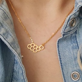 magnifique collier Pendentif Abeille or
