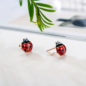 Vue détaillée Boucles d'Oreilles Coccinelle Charme Secret 