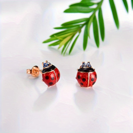 Avant Boucles d'Oreilles Coccinelle Charme Secret 
