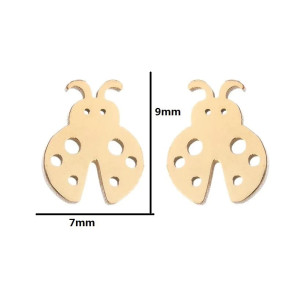 Dimensions Boucles d'Oreilles Coccinelle Couleur Or