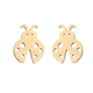 Avant Boucles d'Oreilles Coccinelle Couleur Or