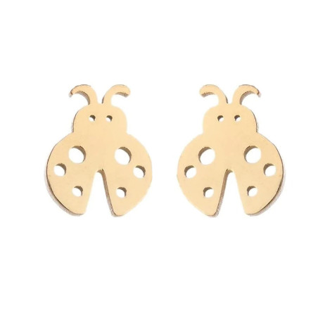 Avant Boucles d'Oreilles Coccinelle Couleur Or