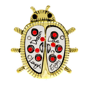 Broche Coccinelle Design "Mantra de Bonheur"
