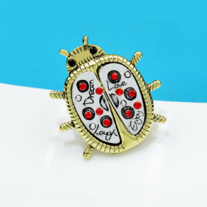 Avant Broche Coccinelle Design "Mantra de Bonheur"