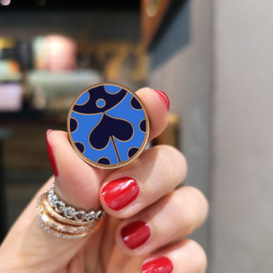 Vue détaillée Broche Coccinelle Design Bleue