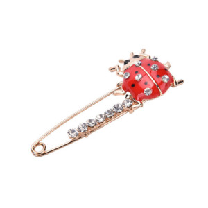 Broche Coccinelle Rouge en émail sur épingle