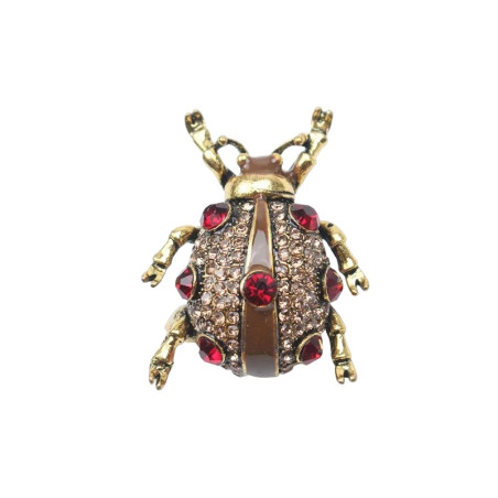 Broche Coccinelle Scintillante en Rouge Passion et Bleu Mystère