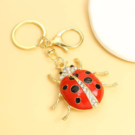 Avant Porte-clés Coccinelle "Scintillement Royal"