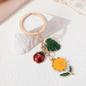 Porte-clés Coccinelle "Jardin au Tournesol"