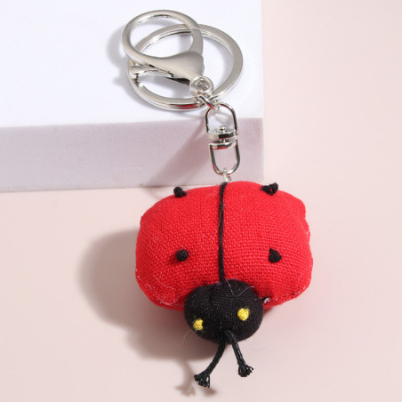 Avant Porte-clés Coccinelle Petite Coccinelle en Tissu