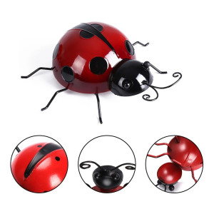 Détails de la Décoration Murale Coccinelle 3D en Métal - 10 cm