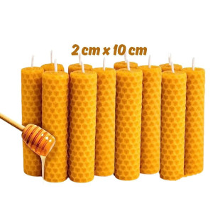 Lot de 12 Bougies en cire d'Abeille