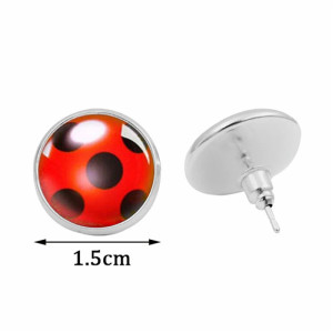 Dimensions Boucles d'Oreilles Coccinelle Bouton en Acier Inoxydable - 2 couleurs au choix